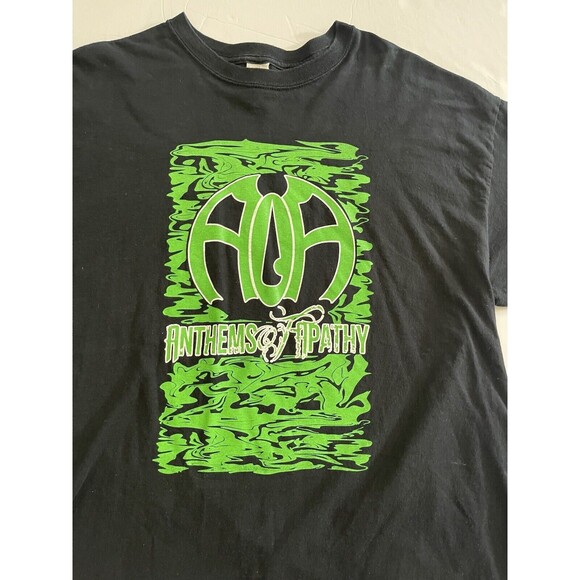 Anthems Of‎ Apathy Green And Black Short Sleeve T Shirt XL - Picture 2 of 7